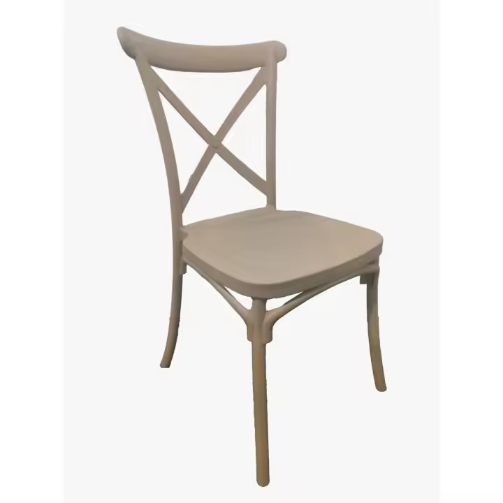 Silla Crossback polipropileno diseño eventos beige 90 x 48 x 49 cm - 1