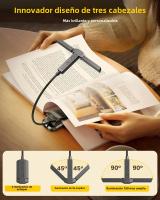 Luz De Lectura LED Tri-Head 51 LEDs Recargable USB Para Leer En Cama Lámpara De Escritorio Portátil Con Clip Flexible En 4 Colores - details 0