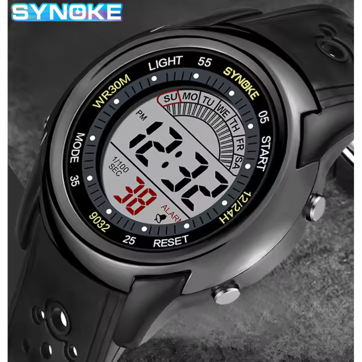 Reloj Deportivo Para Hombre Synoke Resistente Al Choque Pantalla LED Reloj Militar Impermeable 5Bar Con Alarma Y Cronómetro Diseño Delgado - 1