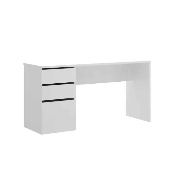 Dekit Mesa de Escritorio con Almacenamiento - SHIRO - 75x139x60 - Blanco Brillo - 1