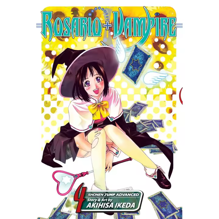 Manga Rosario + Vampire Volumen 4 Inglés | Akihisa Ikeda | Tapa Blanda | VIZ Media | Vampiros Romance Escolar Sobrenatural | Comedia Fantástica Adolescente | Cómic Japonés Shonen | Edición en Inglés Ilustrada | Monster High Manga | Vampiras Hombres Lobo E - 1