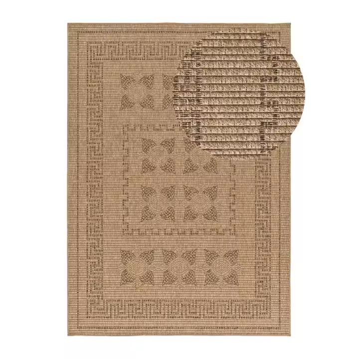 Alfombra de exterior diseño clásico efecto yute en Natural - ACRA 5046 | 80x150, 120x170, 160x230, 200x290 cm - 1