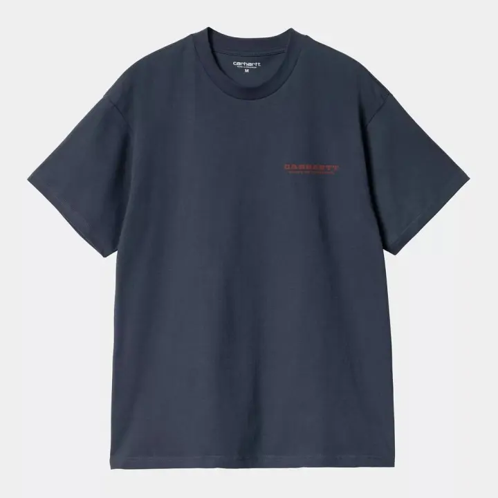 Camiseta Azul Carhartt S/S Runaway T-Shirt Blue/Vermillion Diseño Holgado - 1