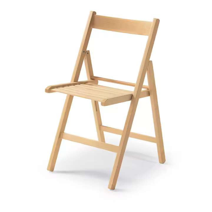 SILLA PLEGABLE DE MADERA NATURAL 79x42,5x47,5cm - 1