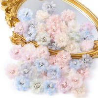 5Pcs Flores Artificiales De Chiffon Para Niñas Y Mujeres Adornos De Ropa Y Peinado Accesorios De Patch Para Celebraciones Y Decoración Del Hogar - details 1