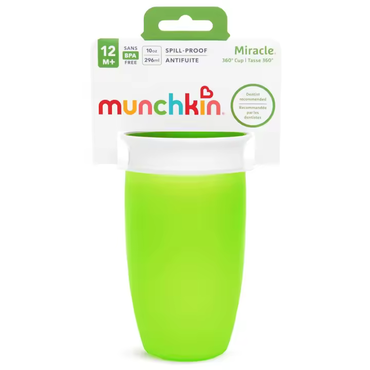 Vaso antigoteo Miracle 360º 295ml  Verde de Munchkin - 1