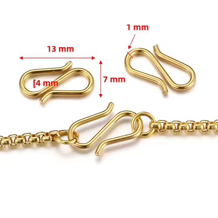 20pcs Cerraduras De Acero Inoxidable Color Oro En Forma S Para Colgantes Y Conectores De Collares DIY Herramientas De Joyería - 1