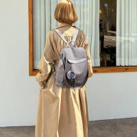 Mochila Impermeable Para Mujer Estilo De Moda Oxford Con Borla Y Pelota De Pelo Gran Capacidad Para Viajes Y Escuela - details 3