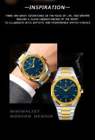 Reloj De Lujo Para Hombre Con Diamantes Y Luz Nocturna Calendario Doble Cuarzo Movimiento 41mm Azul Oro Acero Inoxidable Reloj De Moda Negocios Resistente Al Agua - details 1