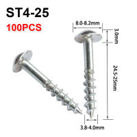 100pcs Tornillos Autoperforantes De Alta Resistencia Para Boquilla De Agujeros En Madera Galvanizados Antirrosa Oblicuos ST4-25 ST4-38 - details 5