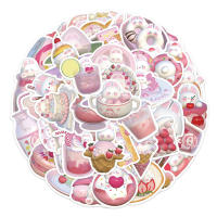 50PCS Pegatinas De Conejo Cartoon Lindo Y Creativo Para Escritorio Guitarra Computadora Resistentes Al Agua Tamaño 3-10CM - details 0