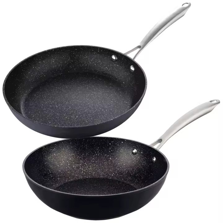 Set sartenes 28x6.0 y wok 28x8.0 cm aluminio forjado apta para inducción san ignacio vita - 1