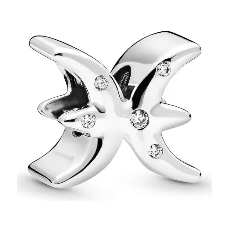 Charm of the Zodiac Piscis brilliant en Plata esterlina para mujer de Pandora Moments. Viene con Caja de Giunta original. - 1