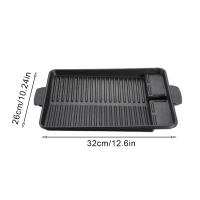 Plato De Barbacoa Saludable Cuadrado Compatible Con Gas Pecho De Cerdo Placa De Hierro Diagonal Con Ranuras Para Barbacoa Y Horno Cassette - details 4