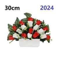 Centro de Flores para Cementerio Gerimport - Ramos de Flores para Todos los Santos - Flores Artificiales de Tela - Ancho 30cm - Alto 30cm - Personalizar Color y Medida - Contacto Directo con Nosotros - details 0