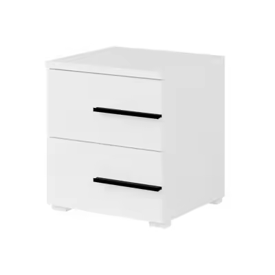 Mesilla de noche Austin AY102 , Muebles ES, Aglomerado laminado, Blanco, 44.8 x 49.1 x 40cm - 1