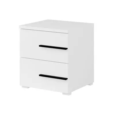Mesilla de noche Austin AY102 , Muebles ES, Aglomerado laminado, Blanco, 44.8 x 49.1 x 40cm - 1