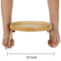 Tableta De Sofá En Madera Natural Clip-On Para Apoyar Bebidas Y Snacks Accesorio Práctico Para El Salón Compatible Con Control Remoto - details 0