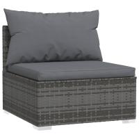 vidaXL Sofá central de jardín con cojines ratán sintético Negro y crema, Marrón y crema, Gris y antracita Conjunto Terraza Muebles Jardín Exterior Juego de Muebles de jardín Mueble Jardín Exterior Muebles de Salon Exterior - details 6