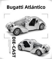 Modelo De Coche De Lujo Bburago 1:24 Bugatti Atlantic Vintage Colección De Juguetes Regalo Vehículo Diecast Metálico Sin Batería Para Niños Y Adultos - details 2
