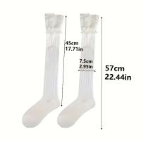 Calcetines Largos De Encaje Para Mujer Calcetines Over-the-Knee Calientes En Blanco Y Negro Calcetines De Pierna Larga Lolita - details 9