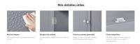 VASAGLE Armario de Baño, Mueble de Baño con 2 Puertas, 2 Estantes Ajustable, 30 x 60 x 100 cm, Armario para Comedor, Cocina, Salón, Gris Paloma/Blanco Nube - details 2