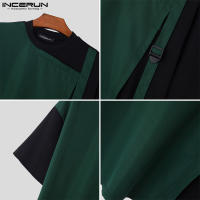 Camiseta De Hombre Estilo Casual INCERUN Con Diseño De Mochila Y Hebilla Manga Corta Patchwork S-5XL Para Verano - details 11