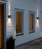 Lámpara De Pared Exterior Impermeable Moderna En Aluminio Negro Blanco Gris Iluminación De Porche Courtyard Fijación En La Pared - details 7