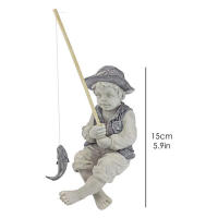 Estatua De Jardín Chico Pesca Resina Jardín Ornaments Divertido Escultura De Césped Decoración De Hogar 15*10cm - details 10