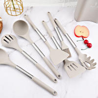 Juego De Utensilios De Cocina Ecológicos De Silicona No Adherente Con Mango De Acero Inoxidable Espátula Mezclador Para Huevo Y Cocina - details 2