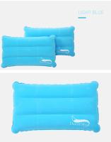 Cojín Inflable Portátil Desert&Fox Para Camping Doble Cara Con Recubrimiento De Paja Plegable Pequeño Espacio Para Viajes Al Aire Libre Tamaño 42x24 Cm Colores Naranja Y Azul - details 5