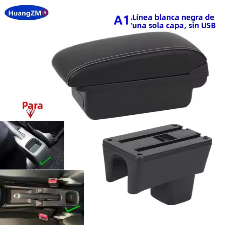 Caja De Reposabrazos Para Suzuki Swift 2005-2024 Accesorios Interiores Del Coche De Almohadilla De Cuero Y Plástico ABS Caja De Almacenamiento Adaptada Para Retrofits - 1