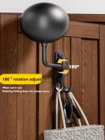 Soporte De Casco Rotativo 180° 2 En 1 Con Ganchos Para Ahorrar Espacio Soporte Para Motocicleta De Polyester Unisex - details 5
