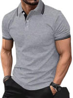 Camisa Polo De Color Sólido Para Hombres Y Mujeres Verano Moda Transpirable Manga Corta Camiseta Top De Ropa Masculina - details 5