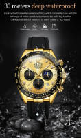 Reloj De Hombre OLEVS En Oro Con Correa De Silicona Luminoso Impermeable Lujo Multifuncional Crónomo Fase De La Luna Reloj De Cuarzo - details 3
