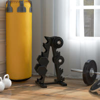 SPORTNOW Estante para Mancuernas de 5 Niveles Soporte de Almacenamiento para Mancuernas de Acero para Entrenamiento en Gimnasio Hogar Carga 100 kg 35x33x66 cm Negro - details 1