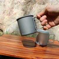Taza De Acero Aluminio Leaftour 300ml Plegable Para Camping Y Viajes Mano Ligera Para Agua Café Y Té - details 5