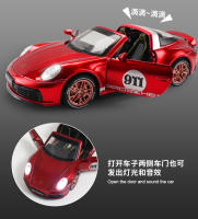 Modelo De Coche De Acción 1:32 911 Targa 4S Supercar Para Niños Con Sonido Y Luz Coche De Metal Para Coleccionistas Regalo F365 - details 11
