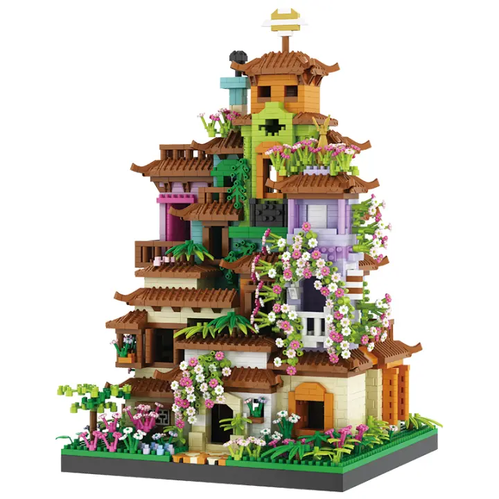 Castillo Mágico Creativo Sakura Casa De Construcción Mini Bloques De Ciudad Vila Modelo Arquitectónico Juguete Para Niños Y Adultos Regalos - 1