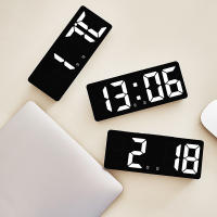 Acrylic/Mirror Digital Alarm Clock Voice Control (Powered By Battery) Table Clock Snooze Night Mode 12/24H Electronic LED Clocks - details 13