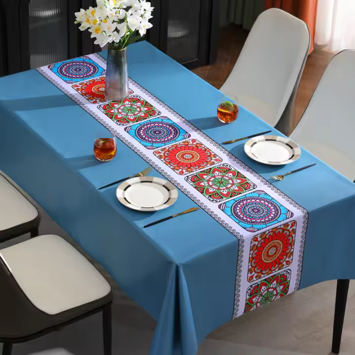 Mantel De PVC Resistente a Altas Temperaturas Y a La Grasa Venta Al Por Mayor Impermeable Y Resistente Al Escaldado Rectangular Para Mesa De Té - 1