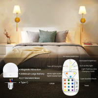 Lámpara De Pared Inalámbrica Recargable Con Control Remoto Luz LED Dimmable De Batería Desmontable 10 Colores Para Dormitorio Estudio Foyer - details 6