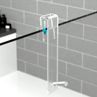 Gancho De Ducha De Acrílico Para Baño Soporte De Toalla Transparente Colgador De Bata Sin Perforar Para Puerta De Vidrio - details 3