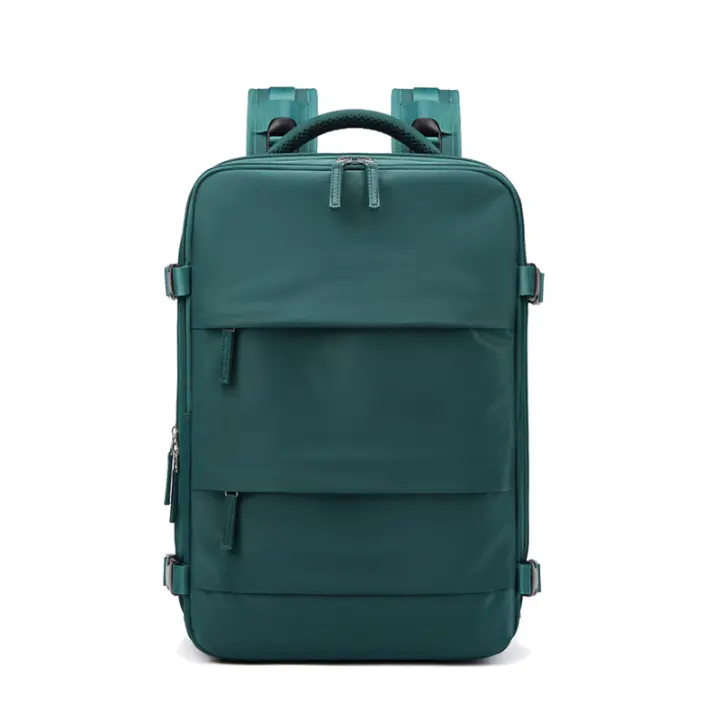 Mochila para ordenador portátil de 43*30*17cm para mujer, morral escolar con carga USB, bolsa de zapatos independiente, mochila de viaje para exteriores - 1