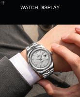 Reloj Mecánico Para Hombre CADISEN Con Dial De Meteorito Calendario Completo Semana 100M Resistencia Al Agua Movimiento MIYOTA 8285 Acero Inoxidable Cristal De Zafiro - details 9