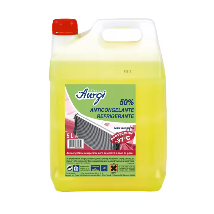 Anticongelante Aurgi 50% Amarillo 5L - Protección Segura - Alta Durabilidad - 1