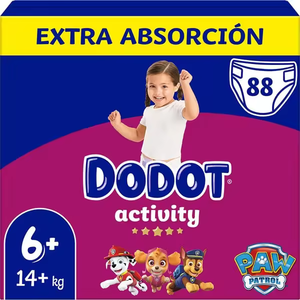 Dodot Fraldas Activity Extra T6+, 14kg+, 88 unidades - 1