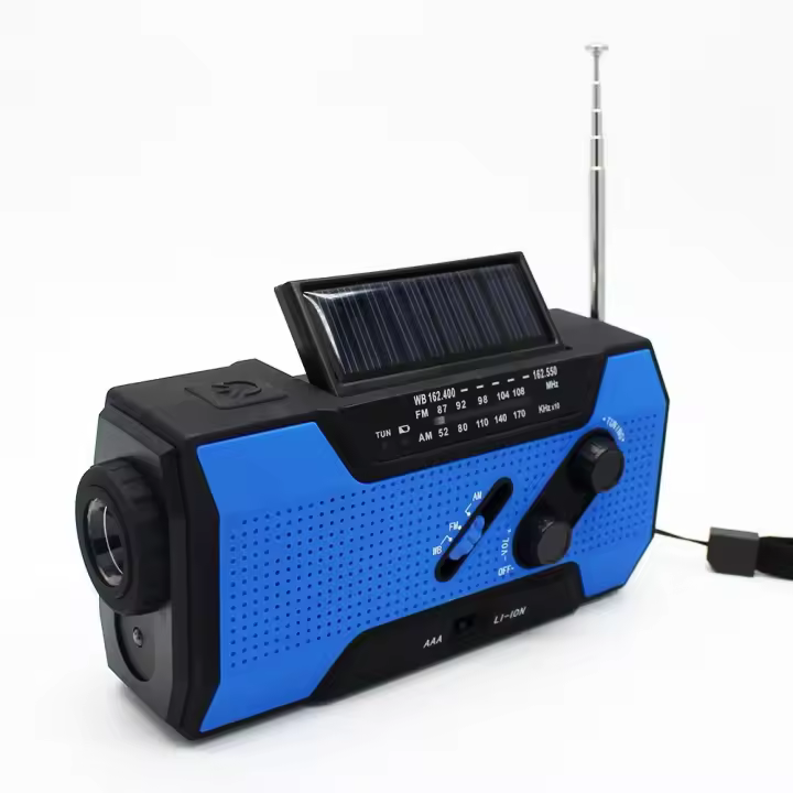 Radio portátil Power Bank Radio meteorológica de emergencia con NOAA/AM/FM USB/solar/manivela de carga alarma SOS y linterna - 1