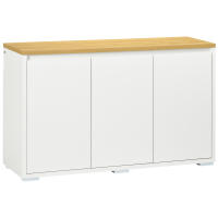 HOMCOM Aparador de Salón Armario de Almacenamiento Mueble Auxiliar de Cocina con 3 Puertas y Estantes Ajustables para Comedor Entrada 120x37x75 cm Blanco - details 0