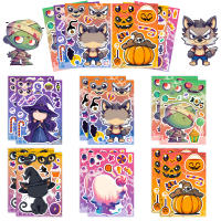 Juego De Puzles De Calcomanías DIY Para Halloween 6 Hojas Con Diseños De Calabaza Fantasma Mummy Bruja Divertido Para Niños - details 0